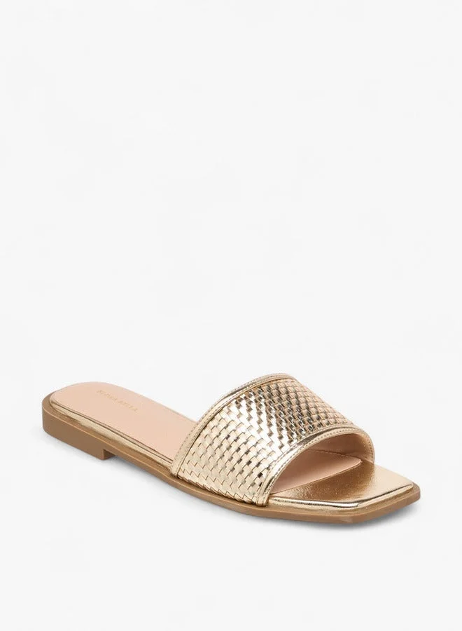 Flora Bella By Shoexpress Women Textured Slip-On Flat Sandals