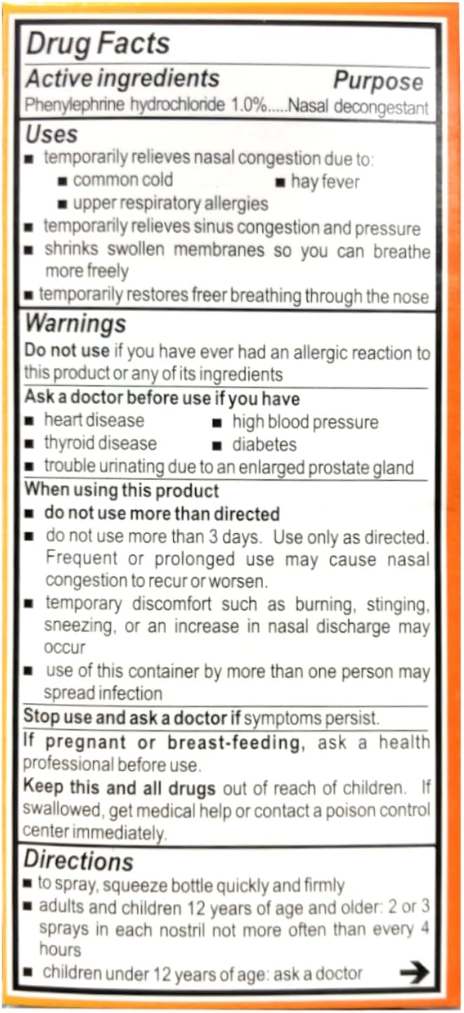 NeoSynephrine Nasal Spray  Extra Strength Formula 050 Ounces each Value Pack of 4 - Image 4