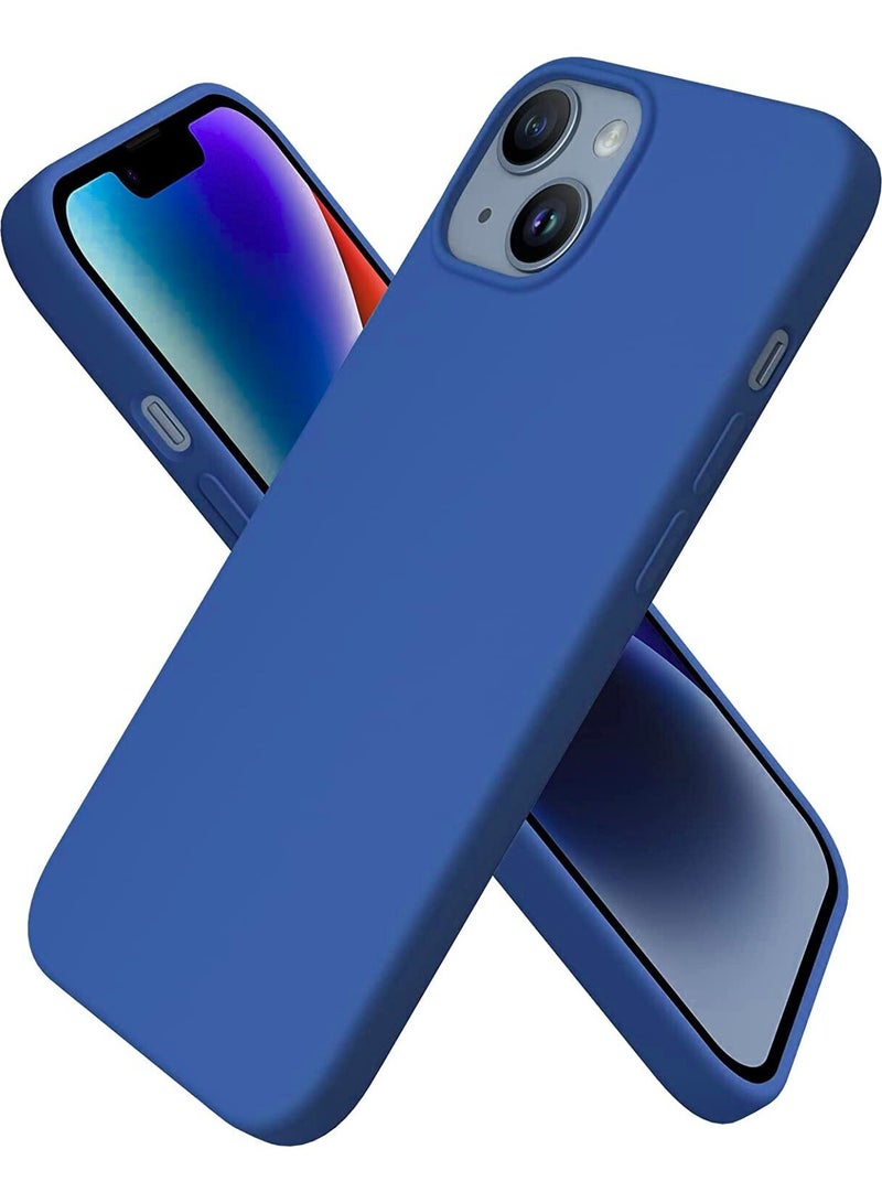 Delivus iPhone 14 Case Silicone Cover Soft Liquid Gel Rubber Cover Anti-Scratch Anti-Fingerprint Anti-Drop (Royal Blue) - Image 1