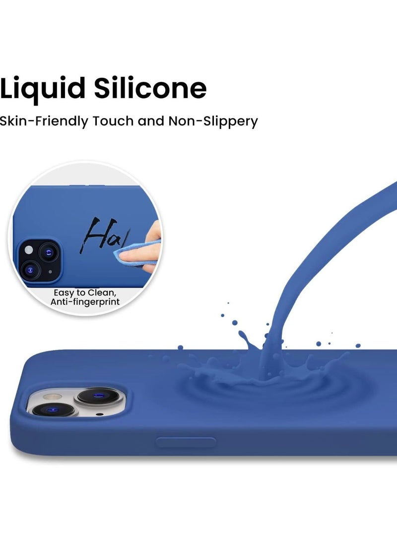 Delivus iPhone 14 Case Silicone Cover Soft Liquid Gel Rubber Cover Anti-Scratch Anti-Fingerprint Anti-Drop (Royal Blue) - Image 2