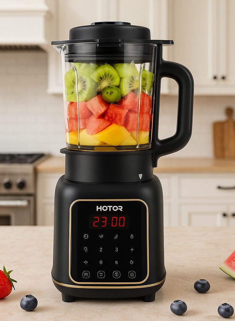 HOTOR Electric Juicer Blender Smart Blender Smoothie Maker Professional High Speed Blenders Wave Action Blender For Shakes and Smoothies Crush Ice Stainless Steel Ice Sabre Blades Bowl for Shakes Smoothies and Meal Prep Kitchen Restaurants Black 1.65L - Image 1