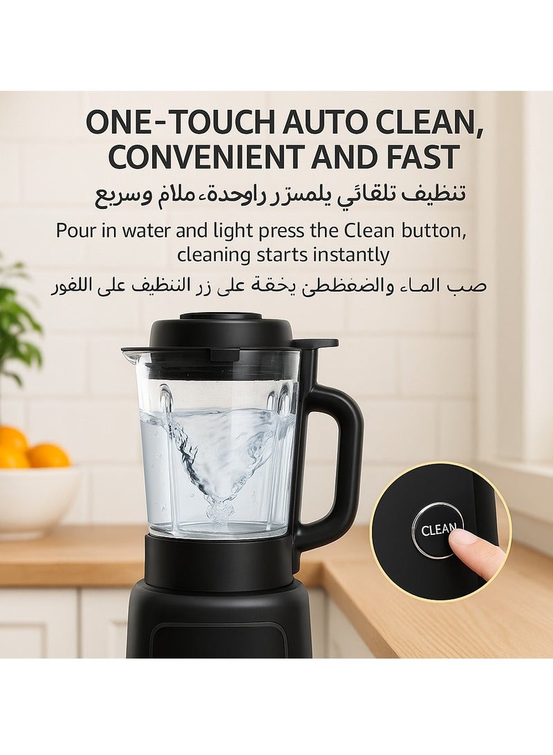 HOTOR Electric Juicer Blender Smart Blender Smoothie Maker Professional High Speed Blenders Wave Action Blender For Shakes and Smoothies Crush Ice Stainless Steel Ice Sabre Blades Bowl for Shakes Smoothies and Meal Prep Kitchen Restaurants Black 1.65L - Image 4