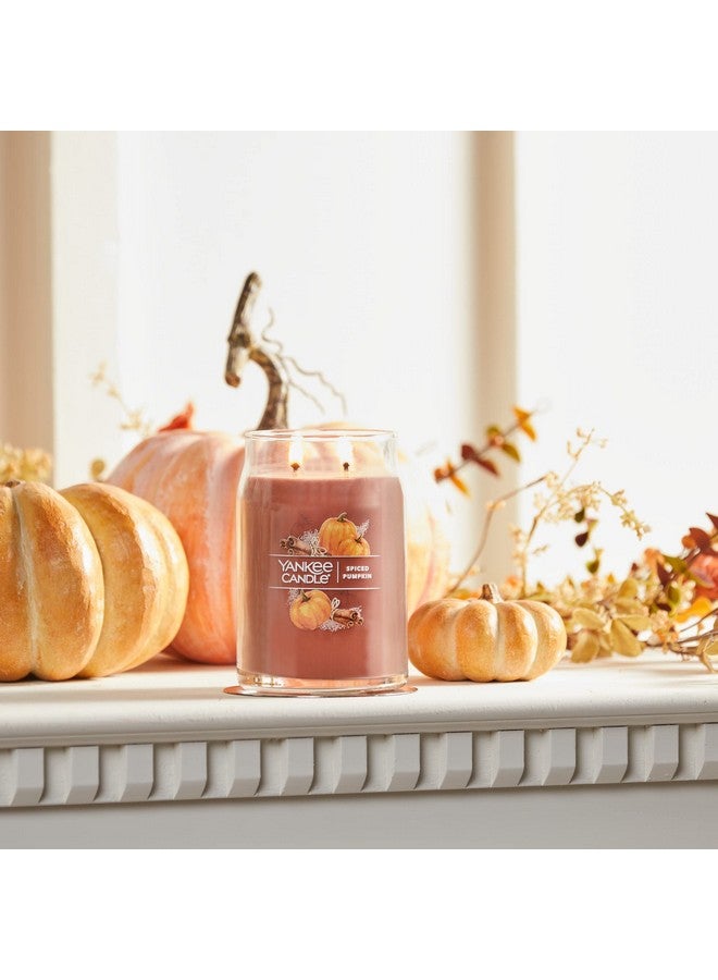 Yankee Candle Spiced Pumpkin Scented, Signature 20oz Large Jar 2-Wick Candle, Over 60 Hours of Burn Time - Image 4