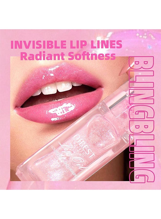 QiBest Changing Lip Oil, Transparent Lip Care Long Lasting Moisturizing Non Sticky Fresh Texture Lip Oil Moisturizing Lip Glow Oil Plumping Glimmer Glow Lipstick Hydrating Lip Gloss Lip Balm - Image 3