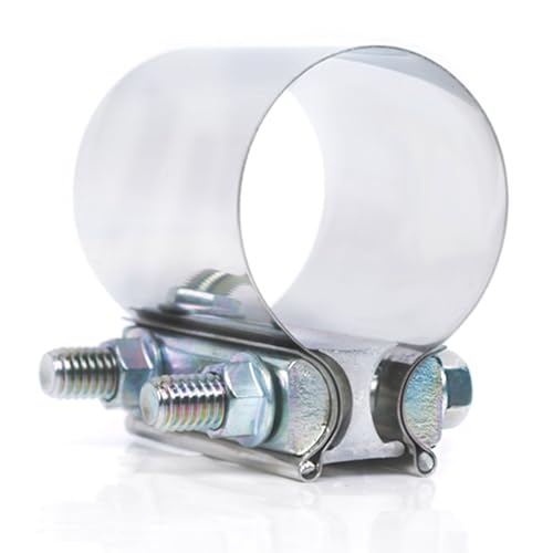 Elifecenter Universal 2 1/4 Inch Butt Joint Exhaust Clamp, 57mm/2.25" Stainless Steel Seal Clamp Sleeve Coupler - Image 1