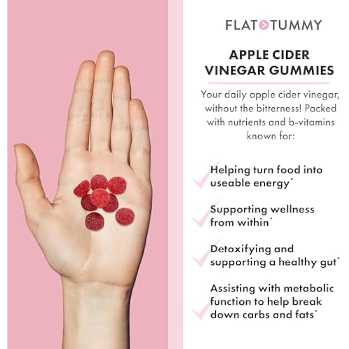 Flat Tummy جوارب خل التفاح المسطحة، 60 حبة – جوارب ACV، ديتوكس، دعم صحة الأمعاء – صديقة للنباتيين، غير معدلة وراثيًا - مسحوقات سوبر فود الشمندر والرمان، فيتامينات B6 و B9 و B12 - Image 3