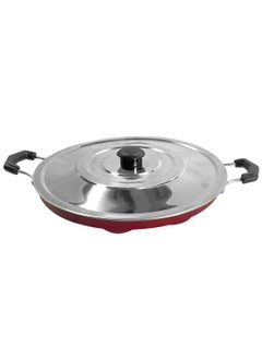 Eslite eslite Appam Pan with Lid, Aluminium Paniyarakkal Cookware with Lid 12 Cavity for Mini Idli Non-Stick Kadhai for Kitchen, Scratch Resistant Bakelite Cool Touch Handle Steel Lid, 1 Yr Warranty (Black)  - Image 3