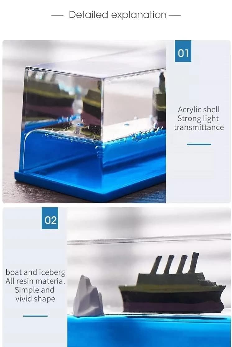 REIL RAID Resin Car Interior Accessories Dashboard Decoration,Moving Titanic Liquid Wave Cruise Ship,Nautical Car Dashboard|Living Room|Office|Satisfying|Mind Calming|Smooth Movement|Pack of 1 - Image 4