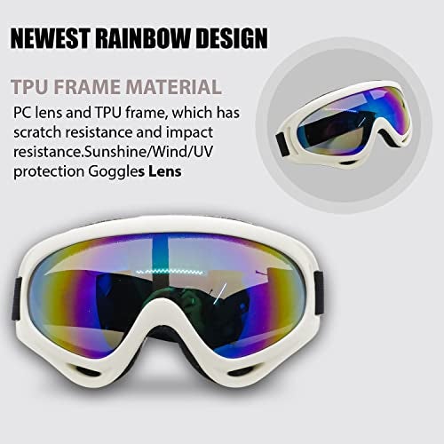 AUTOPOWERZ Goggles for bike rider (White Rainbow Goggle) - Image 2
