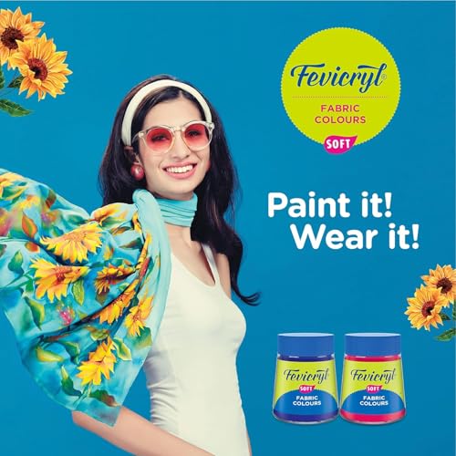 Pidilite Fevicryl Fabric Colour Kit- 20ml for Fabric Painting (10 X 20ml, Multicolour), Diwali Gift for artists, children, boys & girls - Image 4
