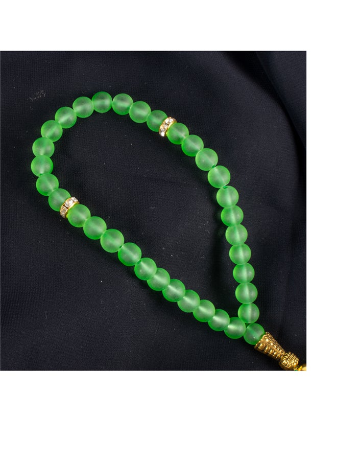 The Black Pearl Accessories Fabulous Green Opal Stone Prayer Bead of 33 Beads  - Image 4