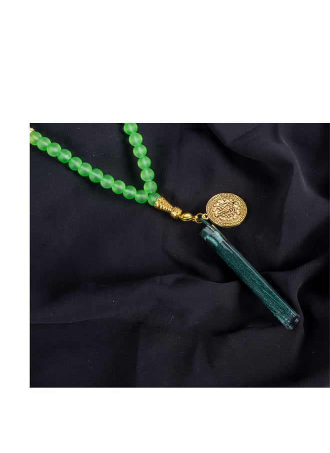 The Black Pearl Accessories Fabulous Green Opal Stone Prayer Bead of 33 Beads  - Image 2