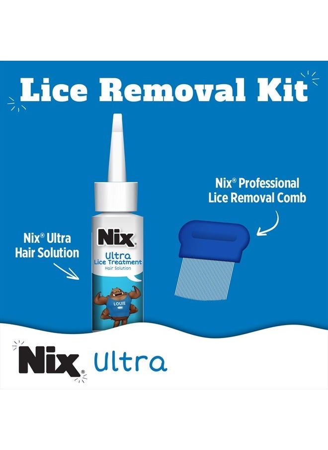 NIX - Ultra Lice Removal Kit, Lice Treatment Hair Solution, 3.4 fl oz & Lice Removal Comb - Image 1