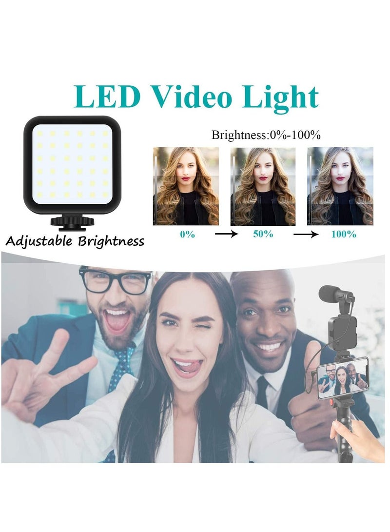 smartphone Vlogging Kit for Starter Video Recording, the set with Fill Light + Microphone + Tripod + Phone Clip for YouTube Tiktok Instagram Fitness Yoga  - Image 2