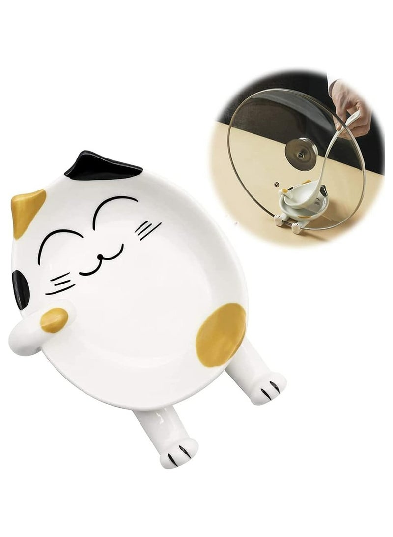 أوزيغالور مسند ملاعق من الفخار - مسند ملاعق من السيليكون للمغارف والملاعق وعيدان تناول الطعام وصينية الأواني الفضية - Image 1