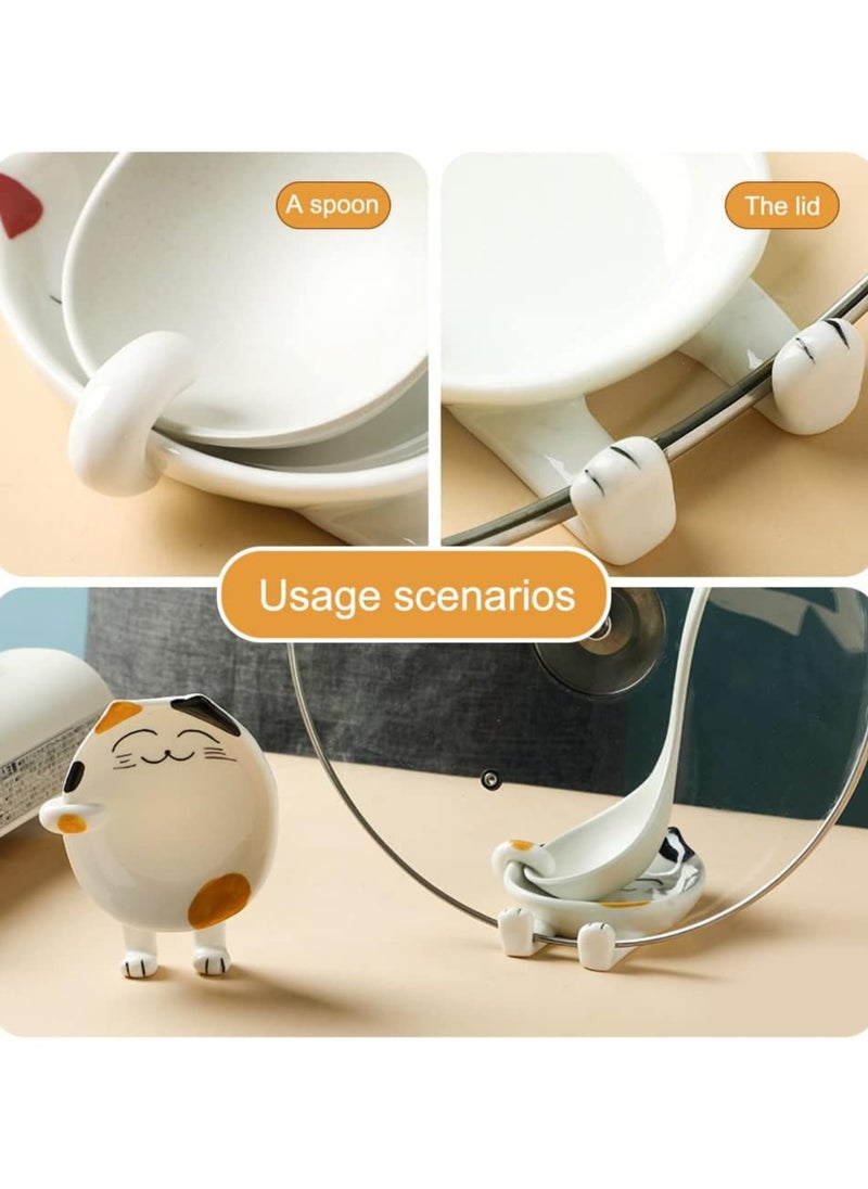 Oasisgalore Spoon Utensil Rest Ceramic Cute Spoon Holder Rest for Stove Top  - Image 3