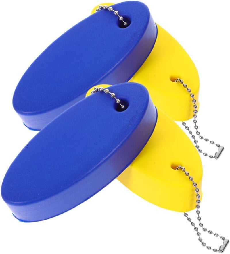Toyvian 4pcs Floating Keychain Bright Oval Key Floats for Boat Keys Portable Rings for Water Sports Swimming Beach Activities Efficient Buoyancy Quick - Image 1
