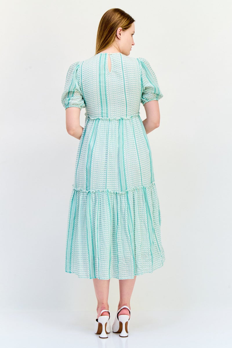 ONLY Women Allover Print Casual Midi Dress, Multicolor  - Image 2