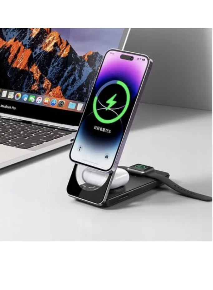 Mcdodo CH-1151 3in1 Magnetic Wireless Charger Stand Station Phone Holder Wireless Charger - Image 3