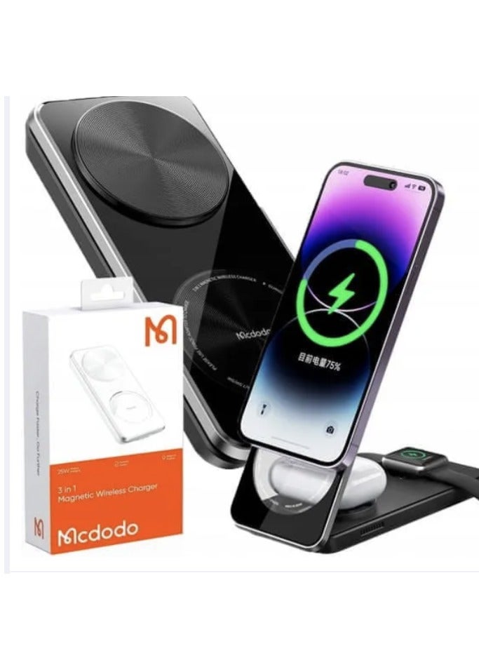 Mcdodo CH-1151 3in1 Magnetic Wireless Charger Stand Station Phone Holder Wireless Charger - Image 2