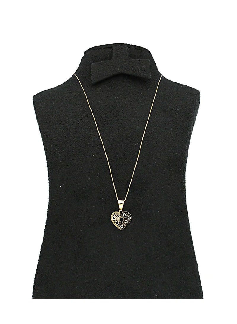 FK Jewellers - Gold Necklace (Chain with Heart Pendant) 18KT - FKJNKL18KU1024 - Image 1