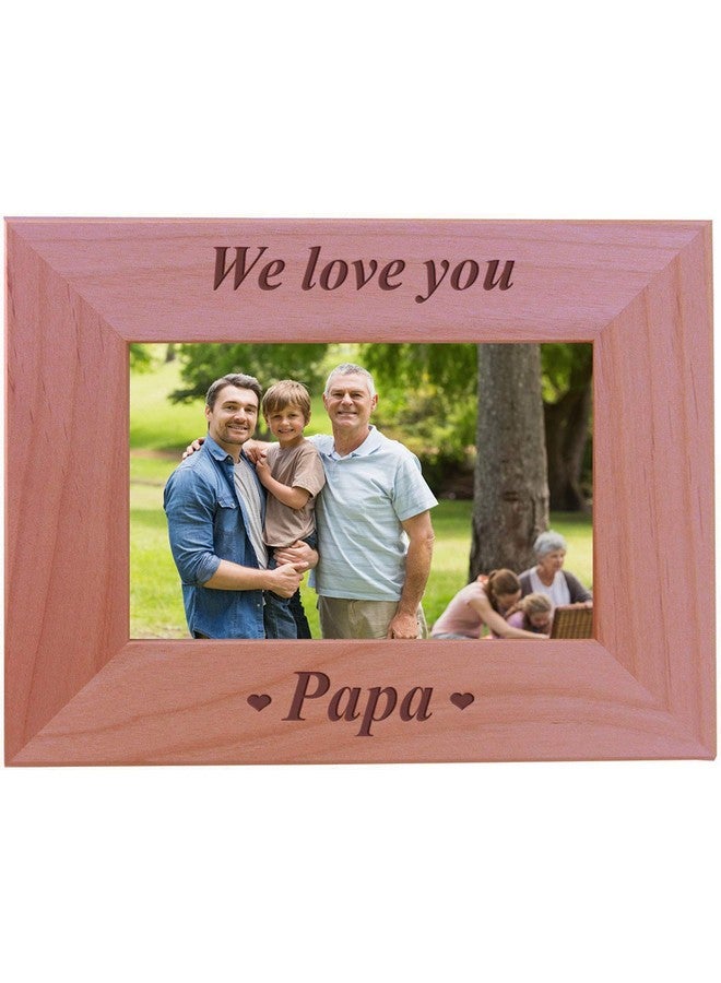 كاستم جيفتس ناو إطار صورة خشبي من CustomGiftsNow We Love You Papa (أفقي ٤×٦) - Image 1
