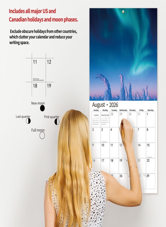 windrio 2026 Wall Calendar,Calendar 2026, November 2025 - December 2026, Wall Calendar Aurora, 12" x 24" Opened,Full Page Months Thick & Sturdy Paper for Calendar Organizing & Planning - Image 5