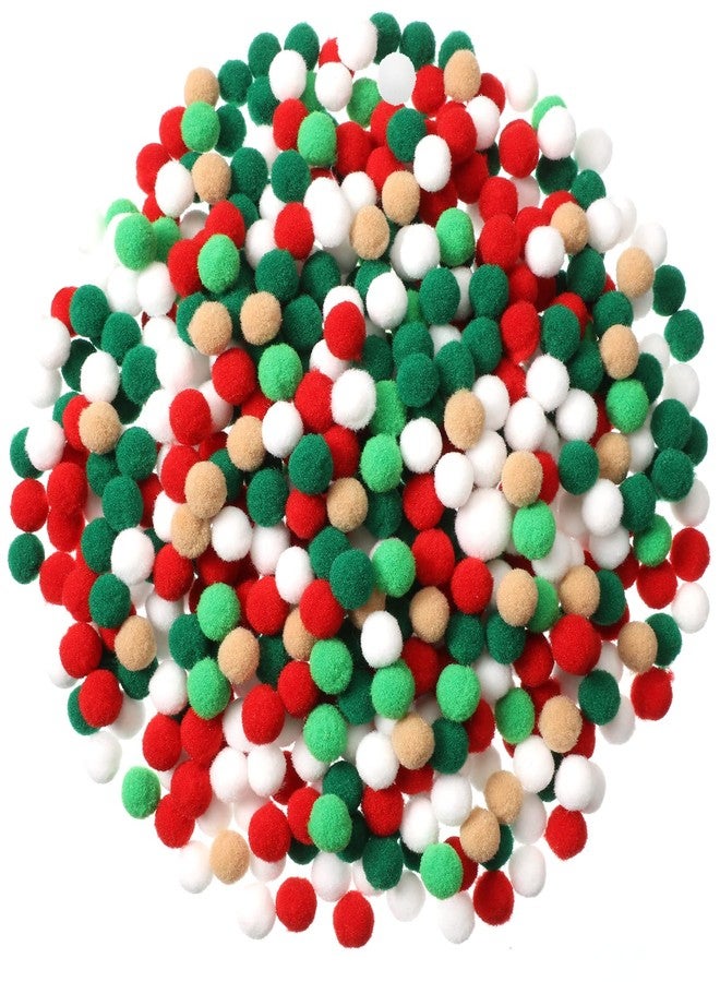 Tegeme 2000 Pieces Christmas Pom Poms Red Green White Pompoms 1 cm Assorted Fuzzy Balls for Christmas DIY Arts and Craft Making Decorations - Image 1