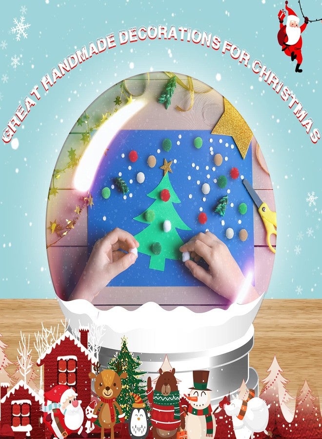 Tegeme 2000 Pieces Christmas Pom Poms Red Green White Pompoms 1 cm Assorted Fuzzy Balls for Christmas DIY Arts and Craft Making Decorations - Image 4