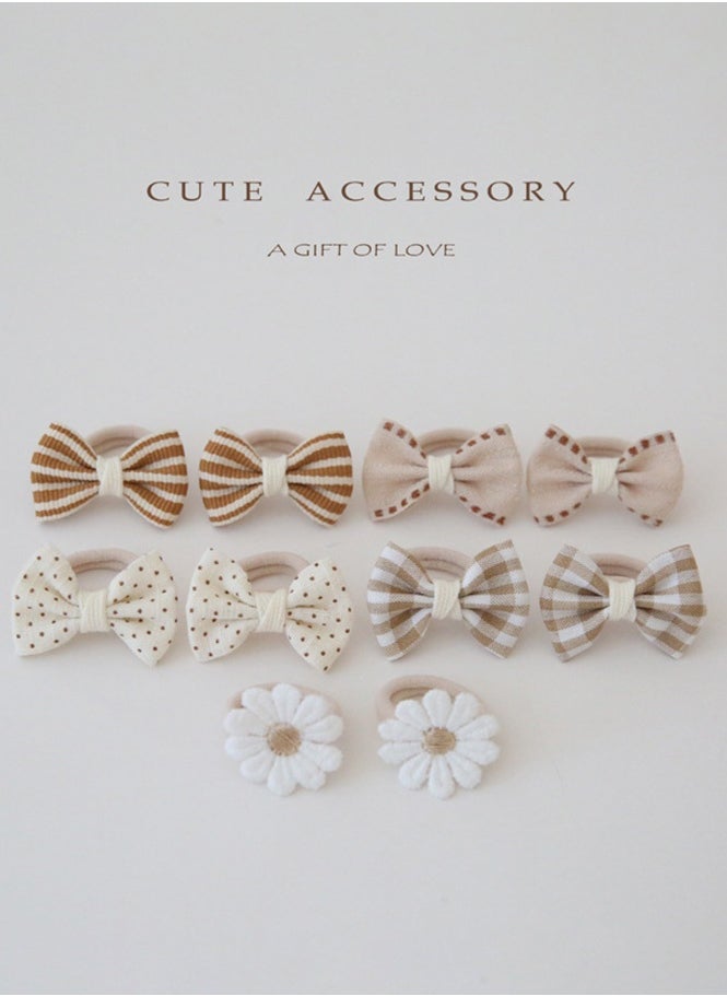 10Pcs  Baby Girl Hair Ties with Flowers Bow, Hair Bow Ties for Toddler Girls, Elastics Ponytail Holders Pigtails Rubber Bands Hair Accessory  - Image 2
