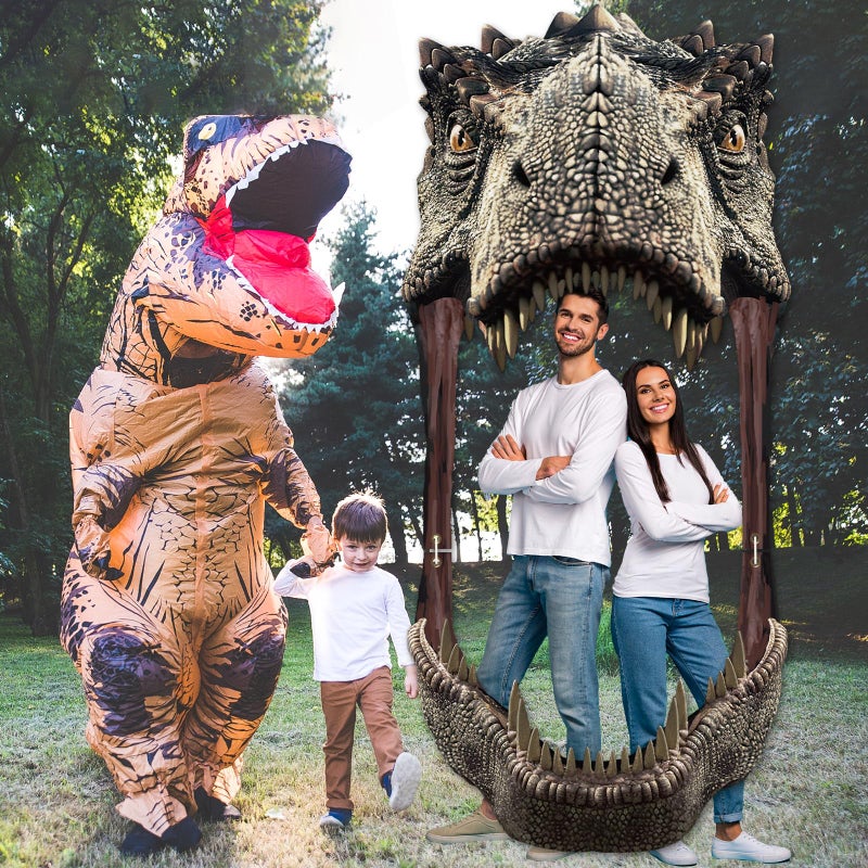 CHUNNIN Dinosaur Birthday Party Porch Banner Backdrop Dino Themed Party Door Decoration Dinosaur Door Banner Hanging Supplies DinoBackdrop for Jungle Safari Birthday Photo Booth Props 99.6 x 46.1 in - Image 5