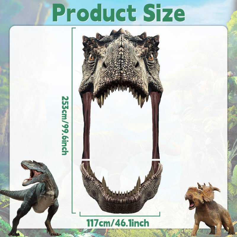 CHUNNIN Dinosaur Birthday Party Porch Banner Backdrop Dino Themed Party Door Decoration Dinosaur Door Banner Hanging Supplies DinoBackdrop for Jungle Safari Birthday Photo Booth Props 99.6 x 46.1 in - Image 2