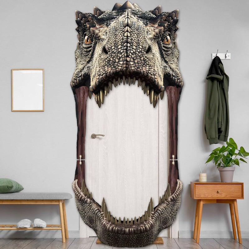 CHUNNIN Dinosaur Birthday Party Porch Banner Backdrop Dino Themed Party Door Decoration Dinosaur Door Banner Hanging Supplies DinoBackdrop for Jungle Safari Birthday Photo Booth Props 99.6 x 46.1 in - Image 4
