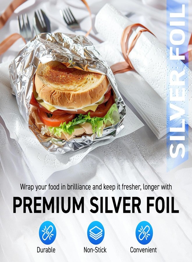 Infinite Pack 500 Count Pre-Cut Aluminum Foil Sheets, 12” Heavy Duty Pop Up Foil Sheets for Home Restaurants, Disposable Food, Temperature Resistant Non-Stick, Tin Foil Sheets for Burrito, Hot Dog or Sandwich Wrap - Image 2