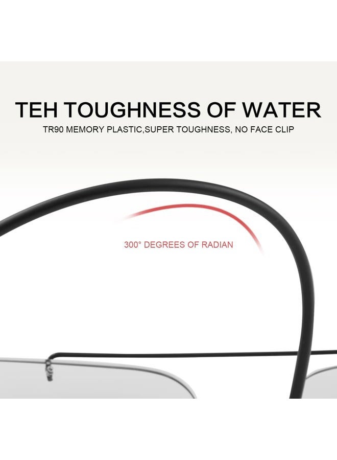 YIMI Photochromic Progressive Multifocal Reading Glasses for Men Women UV400 Computer Anti Blue Light Lightweight Eyeglasses (Black, 3.50, multiplier_x) - Image 5