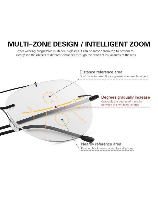 YIMI Photochromic Progressive Multifocal Reading Glasses for Men Women UV400 Computer Anti Blue Light Lightweight Eyeglasses (Black, 3.50, multiplier_x) - Image 4