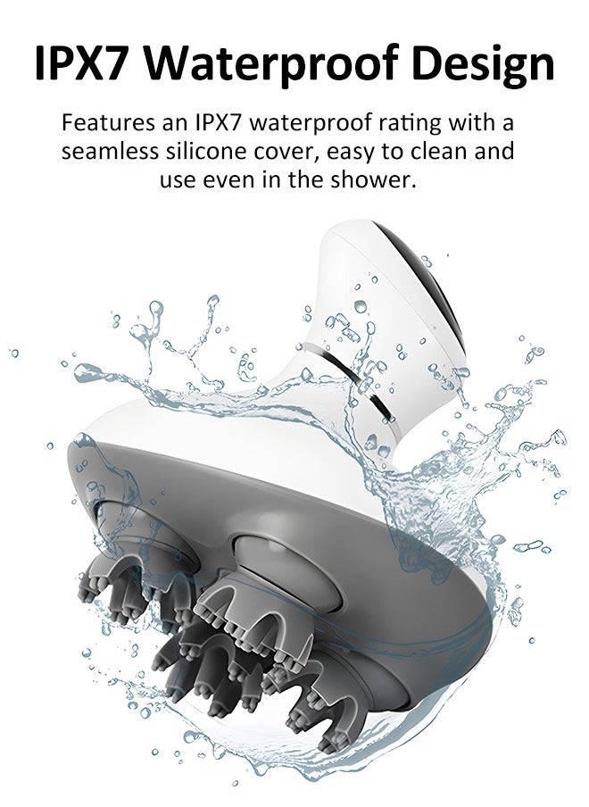 Waterproof Electric Scalp and Body Massager with Multiple Modes, IPX7 Waterproof Design, Whisper-Quiet Operation, 84 Massage Points, One-Touch Operation for Full-Body Relaxation