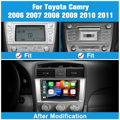 Junsun 5G WiFi 64G ROM Car Radio Stereo for Toyota Camry 2006 2007 2008 2009 2010 2011 Wireless CarPlay Andriod Auto with SWC GPS Navigation DSP BT FM Rearview with Backup Camera - Image 2