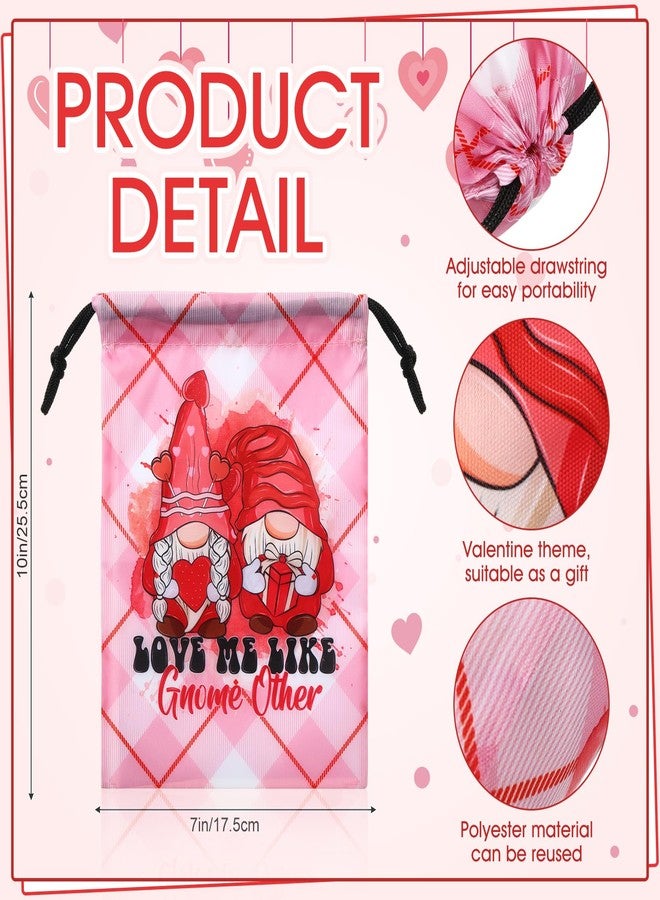 Berlune 24 Pcs Valentine's Day Bags Drawstring Goody Gift Bags Red Heart Gnome Gift Bags for Kids Party Favors Birthday Wedding Baby Mother's Day Exchange Party Supplies - Image 2