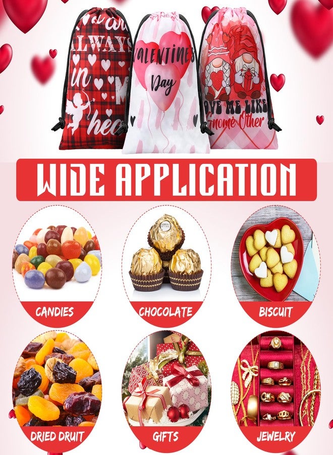 Berlune 24 Pcs Valentine's Day Bags Drawstring Goody Gift Bags Red Heart Gnome Gift Bags for Kids Party Favors Birthday Wedding Baby Mother's Day Exchange Party Supplies - Image 4