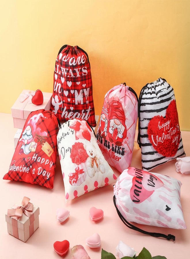 Berlune 24 Pcs Valentine's Day Bags Drawstring Goody Gift Bags Red Heart Gnome Gift Bags for Kids Party Favors Birthday Wedding Baby Mother's Day Exchange Party Supplies - Image 3