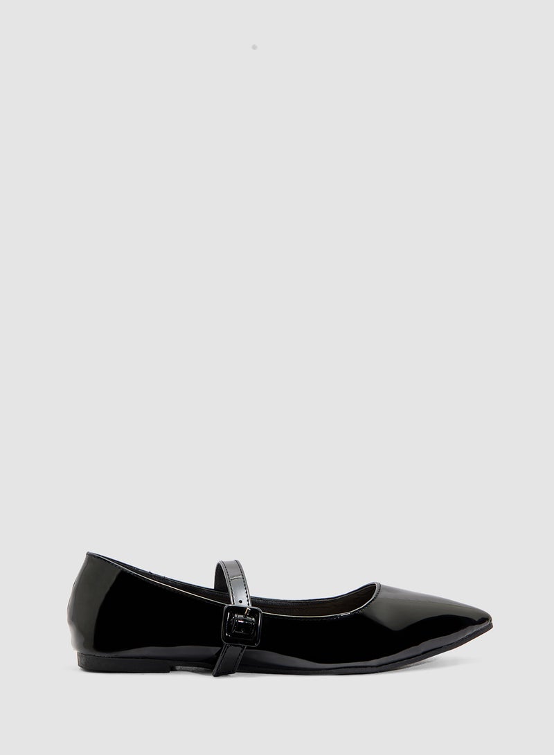 Savannah Collection Classic Pointed Mary Jane Flat  - Image 1