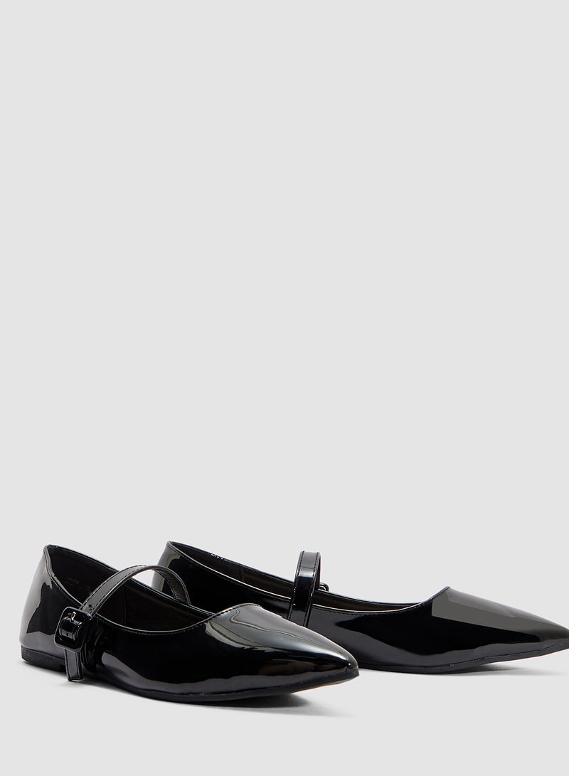 Savannah Collection Classic Pointed Mary Jane Flat  - Image 4