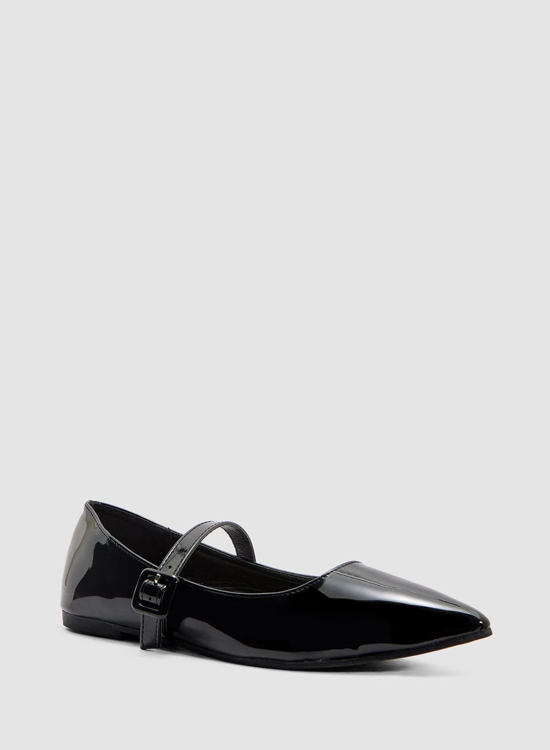 Savannah Collection Classic Pointed Mary Jane Flat  - Image 2