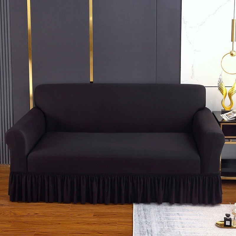 New Skirt Milk Silk Sofa Cover For All Seasons, Non-Slip All-Inclusive Elastic Universal Sofa Cover - Image 1
