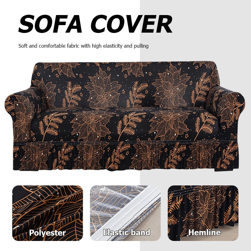 New Skirt Milk Silk Sofa Cover For All Seasons, Non-Slip All-Inclusive Elastic Universal Sofa Cover - Image 4