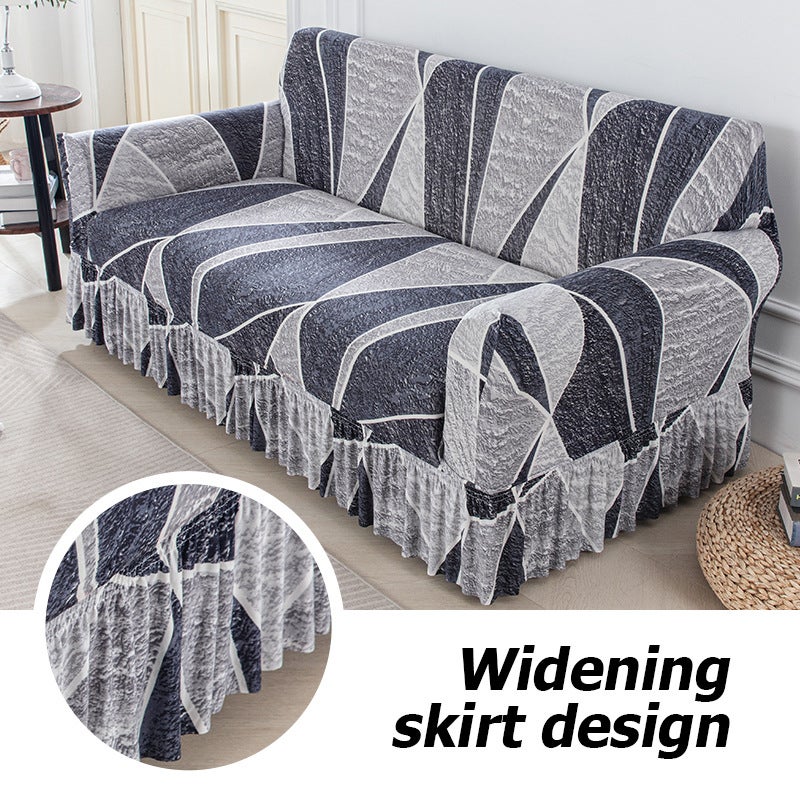 New Skirt Milk Silk Sofa Cover For All Seasons, Non-Slip All-Inclusive Elastic Universal Sofa Cover - Image 5