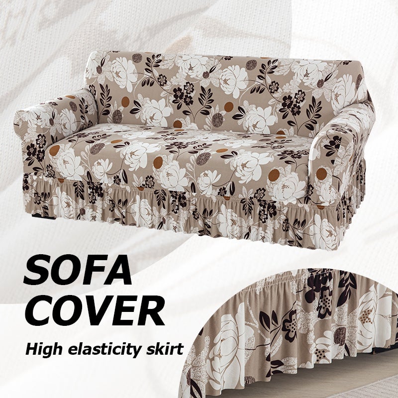 New Skirt Milk Silk Sofa Cover For All Seasons, Non-Slip All-Inclusive Elastic Universal Sofa Cover - Image 3