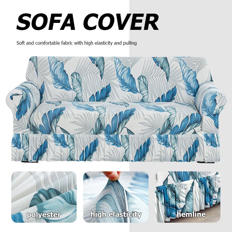 New Skirt Milk Silk Sofa Cover For All Seasons, Non-Slip All-Inclusive Elastic Universal Sofa Cover - Image 2