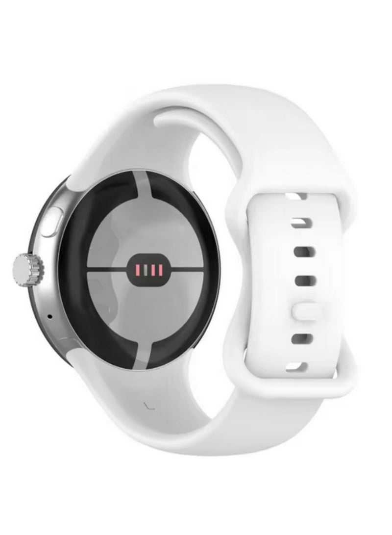 1PCS Silicone Strap For Google Pixel Watch 3 45mm Replacement Sport Bracelet Durable Soft Comfortable Wristband Smart Band Accessories L Size white - Image 4